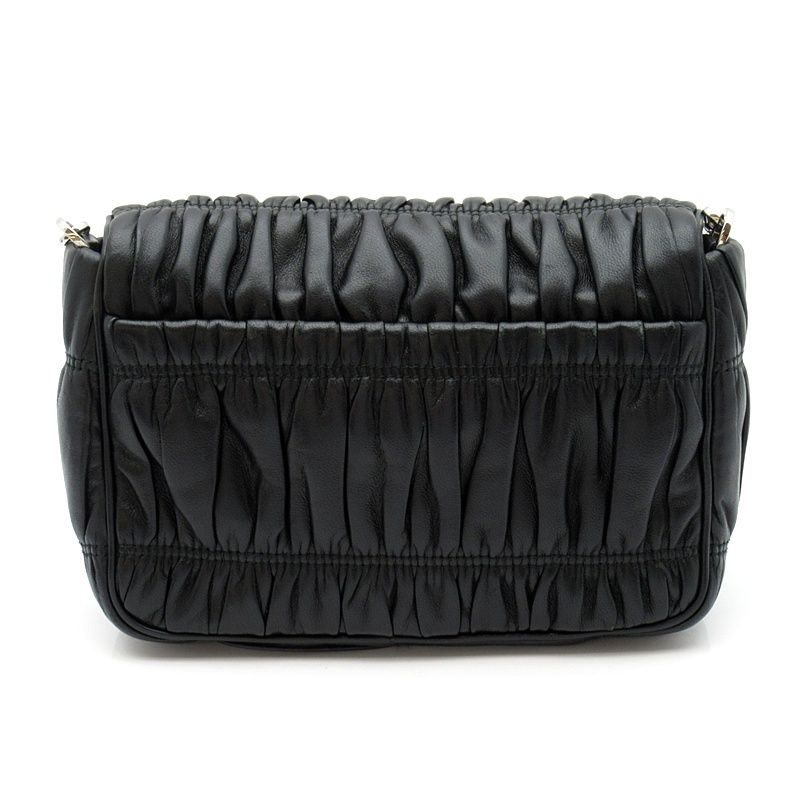 Prada Triangle Logo Nappa Gaufre 2-Way Shoulder Bag Leather Black — view 4