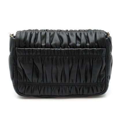 Prada Triangle Logo Nappa Gaufre 2-Way Shoulder Bag Leather Black — view 4