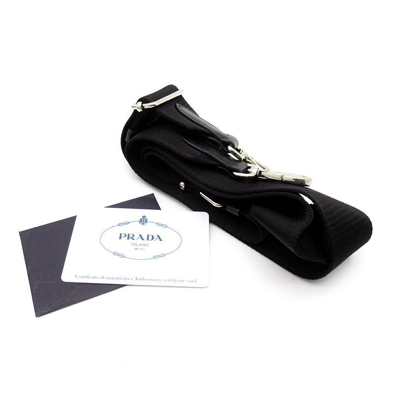 Prada Triangle Logo Nappa Gaufre 2-Way Shoulder Bag Leather Black — view 8