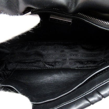 Prada Triangle Logo Nappa Gaufre 2-Way Shoulder Bag Leather Black — view 7