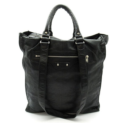 Balenciaga 2-Way Tote Bag Leather Black