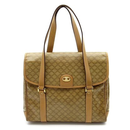 Celine Macadam Handbag Leather Brown