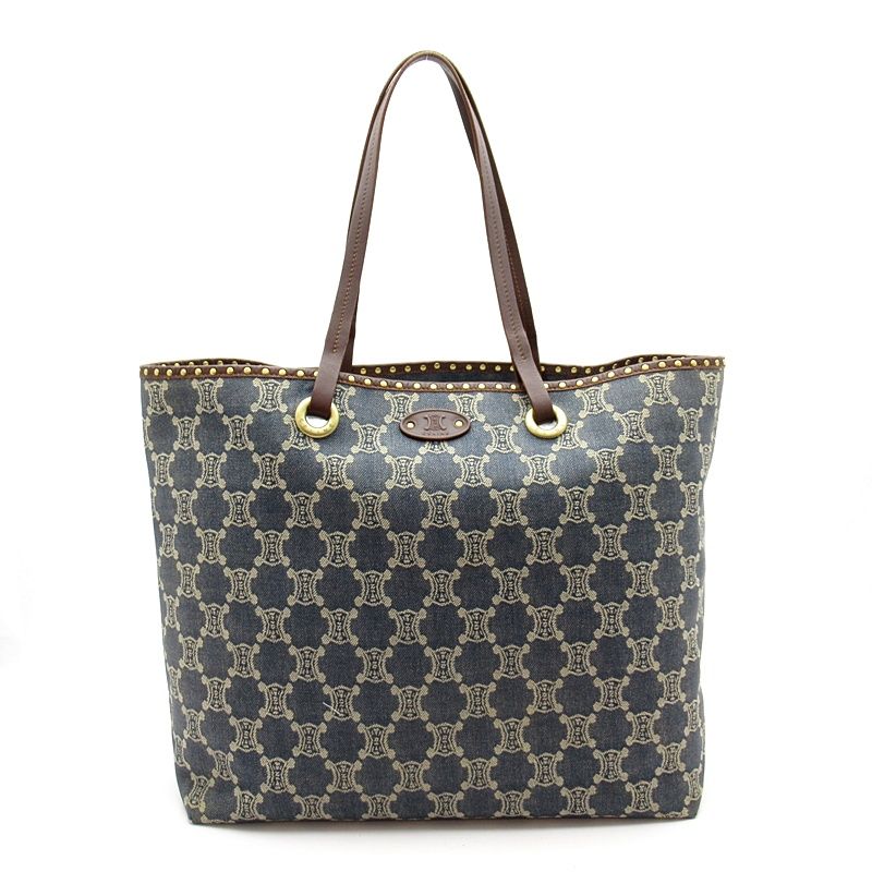 Celine Macadam Tote Bag Denim Leather Blue