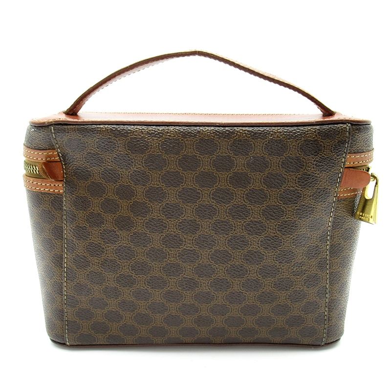 Celine Macadam Vanity Bag Leather Handbag Brown — view 4