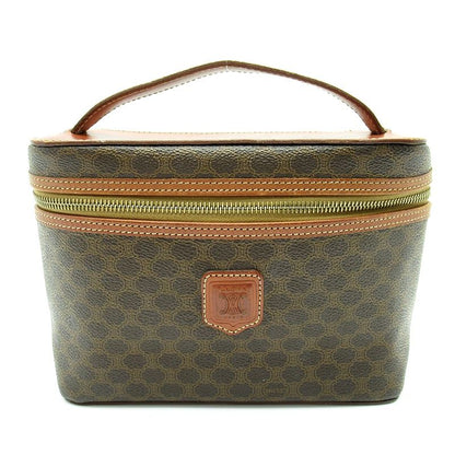 Celine Macadam Vanity Bag Leather Handbag Brown