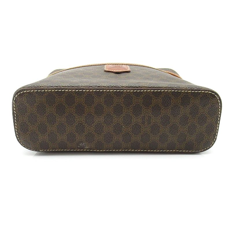 Celine Macadam Vanity Bag Leather Handbag Brown — view 6