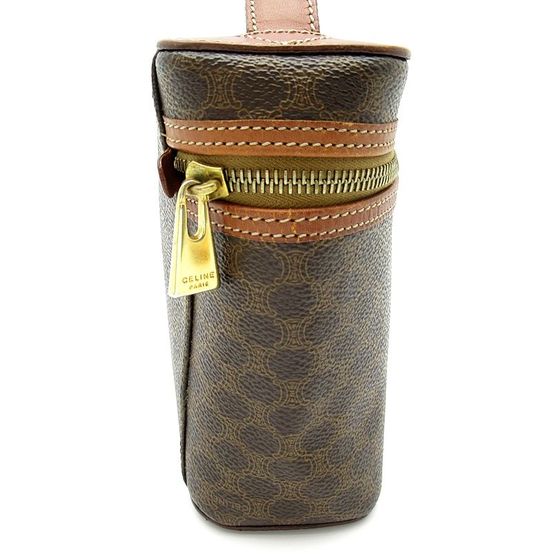 Celine Macadam Vanity Bag Leather Handbag Brown — view 5