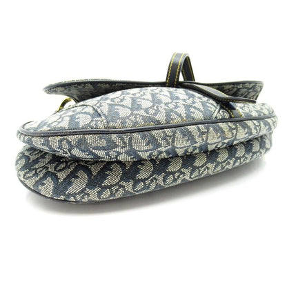 Dior Trotter Saddle Bag Canvas Leather Navy — view 6