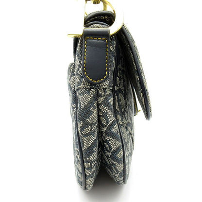 Dior Trotter Saddle Bag Canvas Leather Navy — view 5