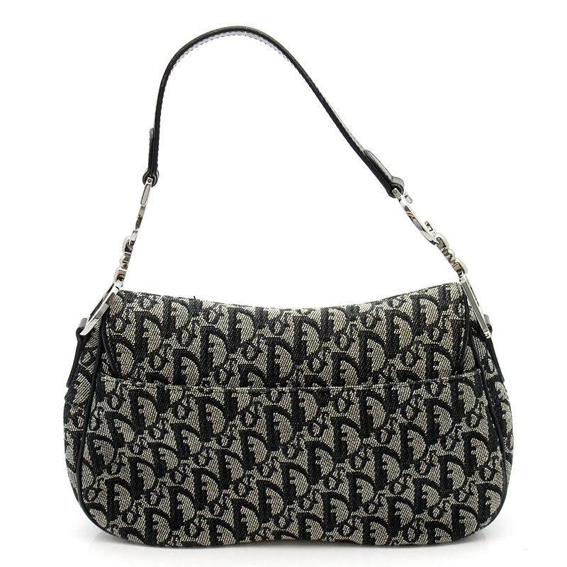 Dior Trotter Double Saddle Bag Canvas Leather Black — view 4