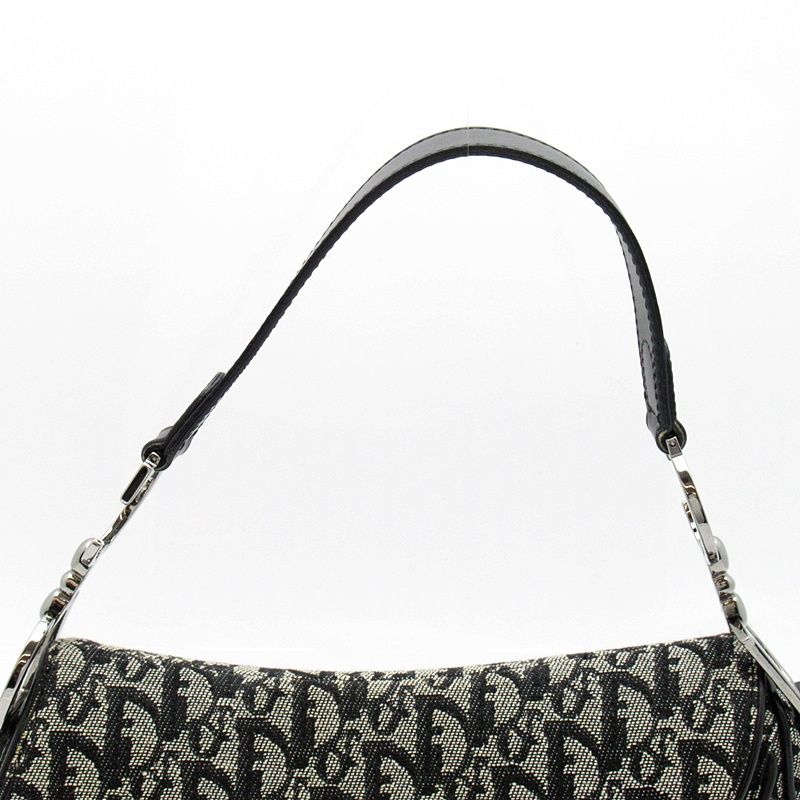 Dior Trotter Double Saddle Bag Canvas Leather Black — view 2
