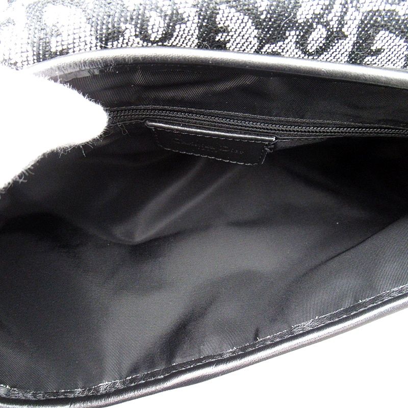 Dior Trotter Double Saddle Bag Canvas Leather Black — view 7