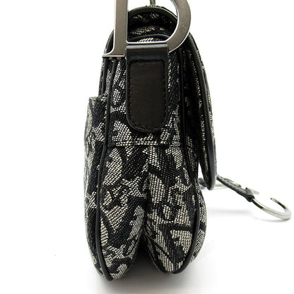 Dior Trotter Double Saddle Bag Canvas Leather Black — view 5
