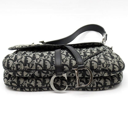 Dior Trotter Double Saddle Bag Canvas Leather Black — view 6