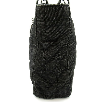 Dior Lady Dior Large 2-Way Denim Shoulder Bag Black — view 3