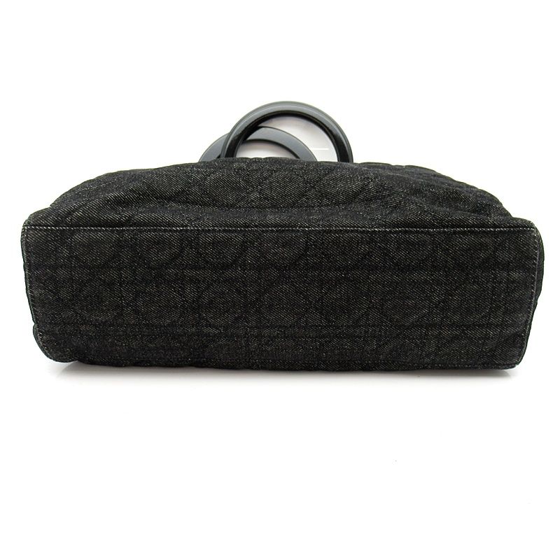 Dior Lady Dior Large 2-Way Denim Shoulder Bag Black — view 6