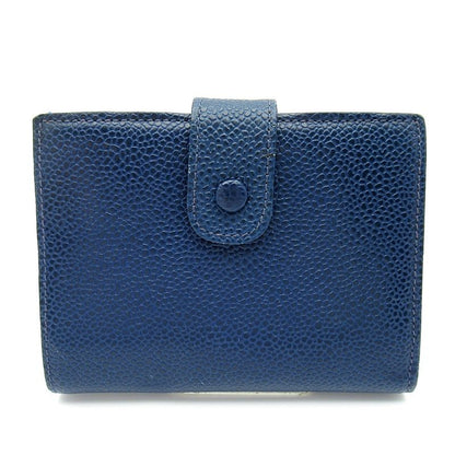 Chanel Kiss Lock Wallet Caviar Leather Blue — view 2