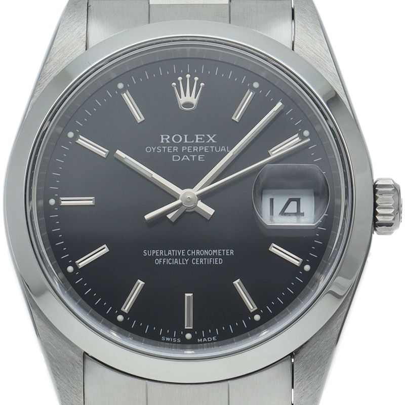 Rolex Oyster Perpetual Date Watch Card SS Black