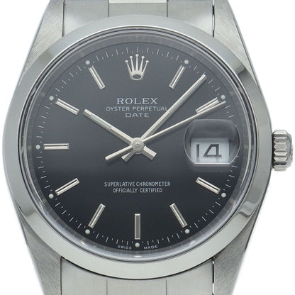 Rolex Oyster Perpetual Date Watch Card SS Black