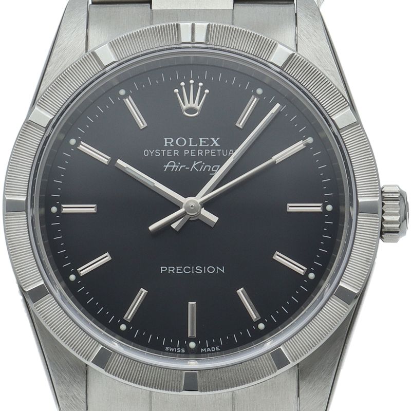 Rolex Air King SS Watch Black