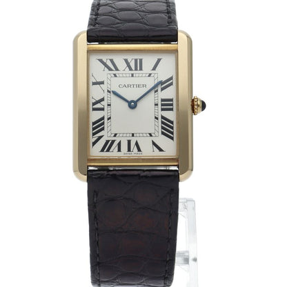 Cartier Tank Solo LM Watch 18K Yellow Gold SS Leather White — view 2