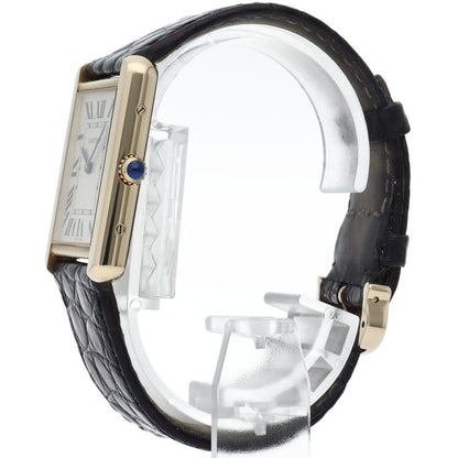 Cartier Tank Solo LM Watch 18K Yellow Gold SS Leather White — view 3