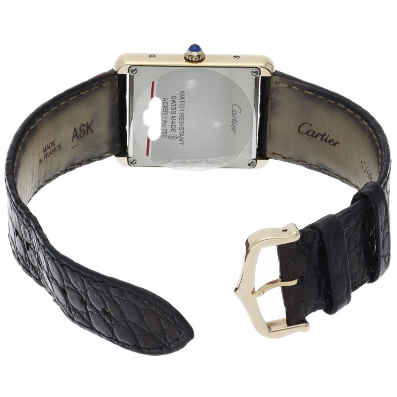 Cartier Tank Solo LM Watch 18K Yellow Gold SS Leather White — view 5