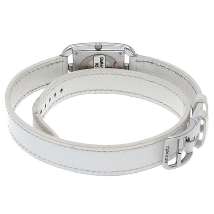 Hermes Cape Cod Double Tour Watch SS Leather Silver — view 5