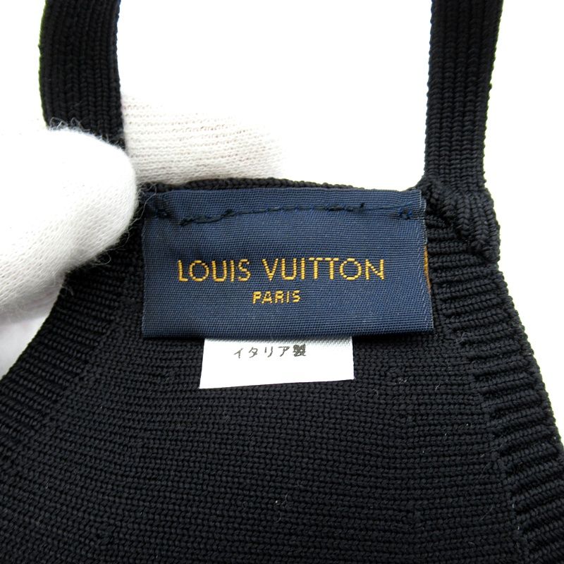 Louis Vuitton LV Initial Mask Maille Nylon Black Shoulder Bag — view 3