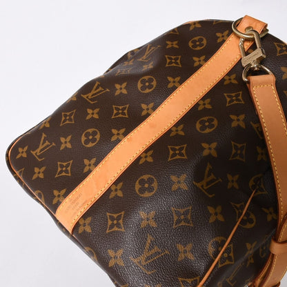Louis Vuitton Monogram Keepall Bandouliere 55 2-Way Boston Bag Brown Canvas — view 8