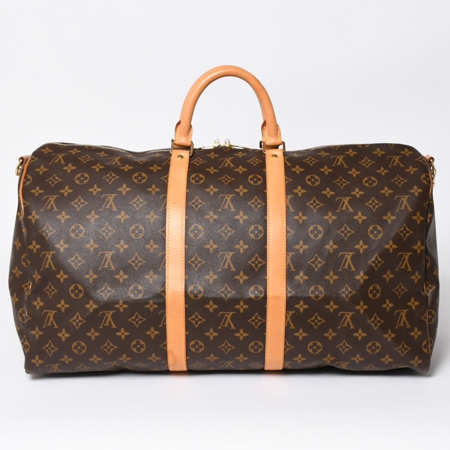 Louis Vuitton Monogram Keepall Bandouliere 55 2-Way Boston Bag Brown Canvas — view 2