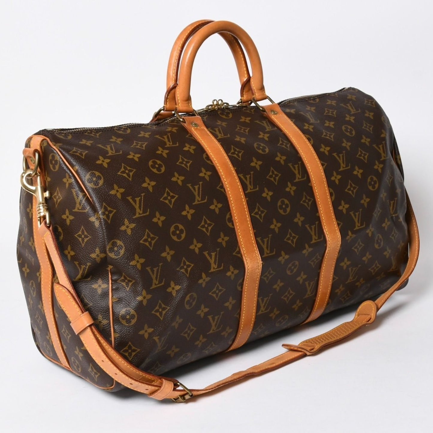 Louis Vuitton Monogram Keepall Bandouliere 50 Brown Boston Bag — view 3