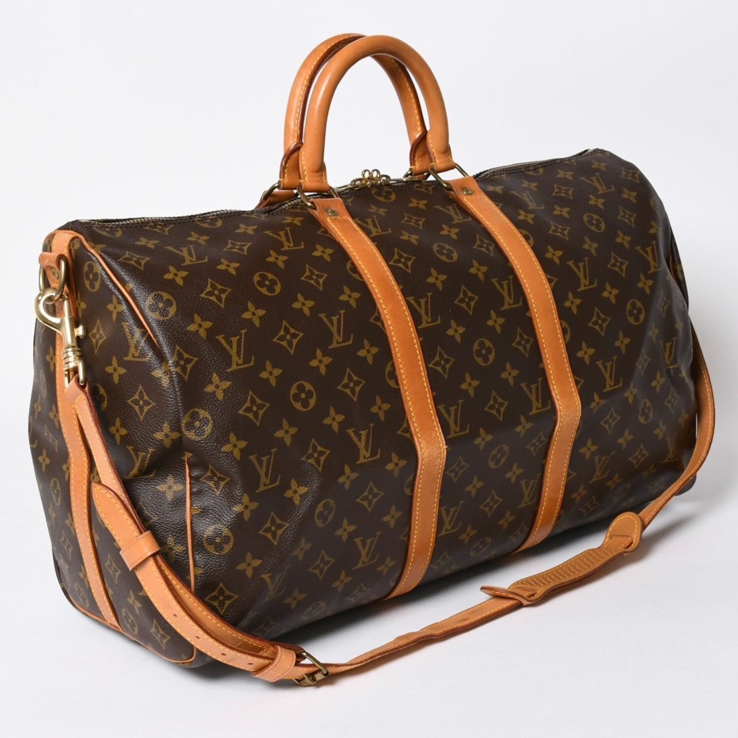 Louis Vuitton Monogram Keepall Bandouliere 50 Brown Boston Bag — view 3