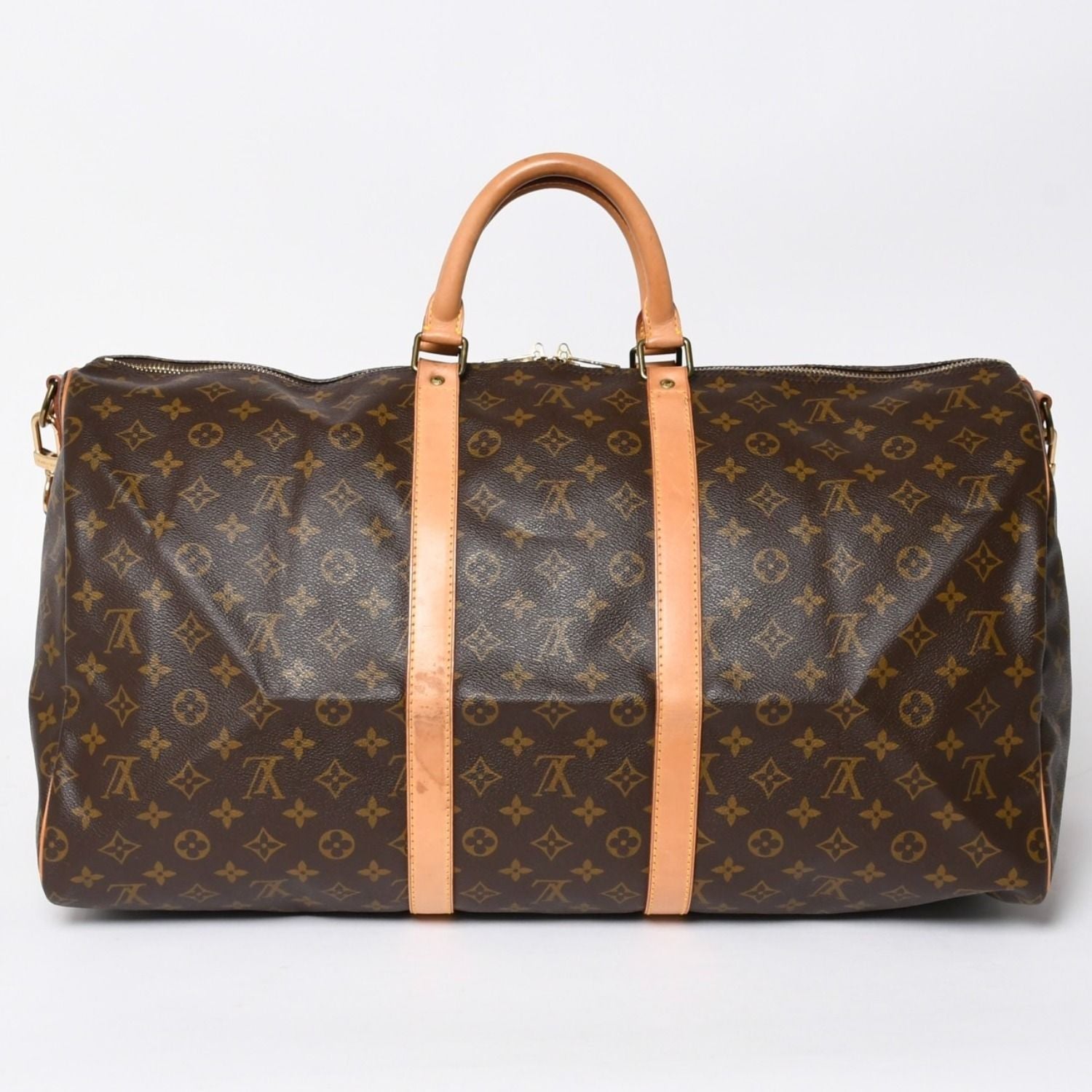 Louis Vuitton Monogram Keepall Bandouliere 55 2-Way Boston Bag Brown Canvas — view 2