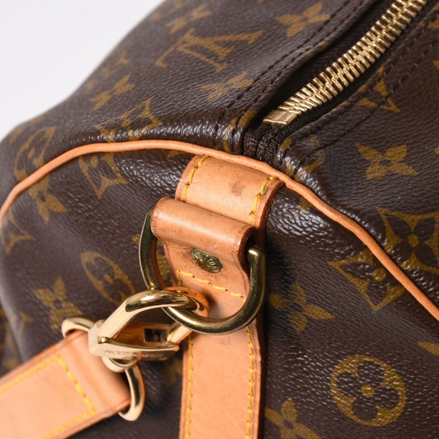 Louis Vuitton Monogram Keepall Bandouliere 55 2-Way Boston Bag Brown Canvas — view 5