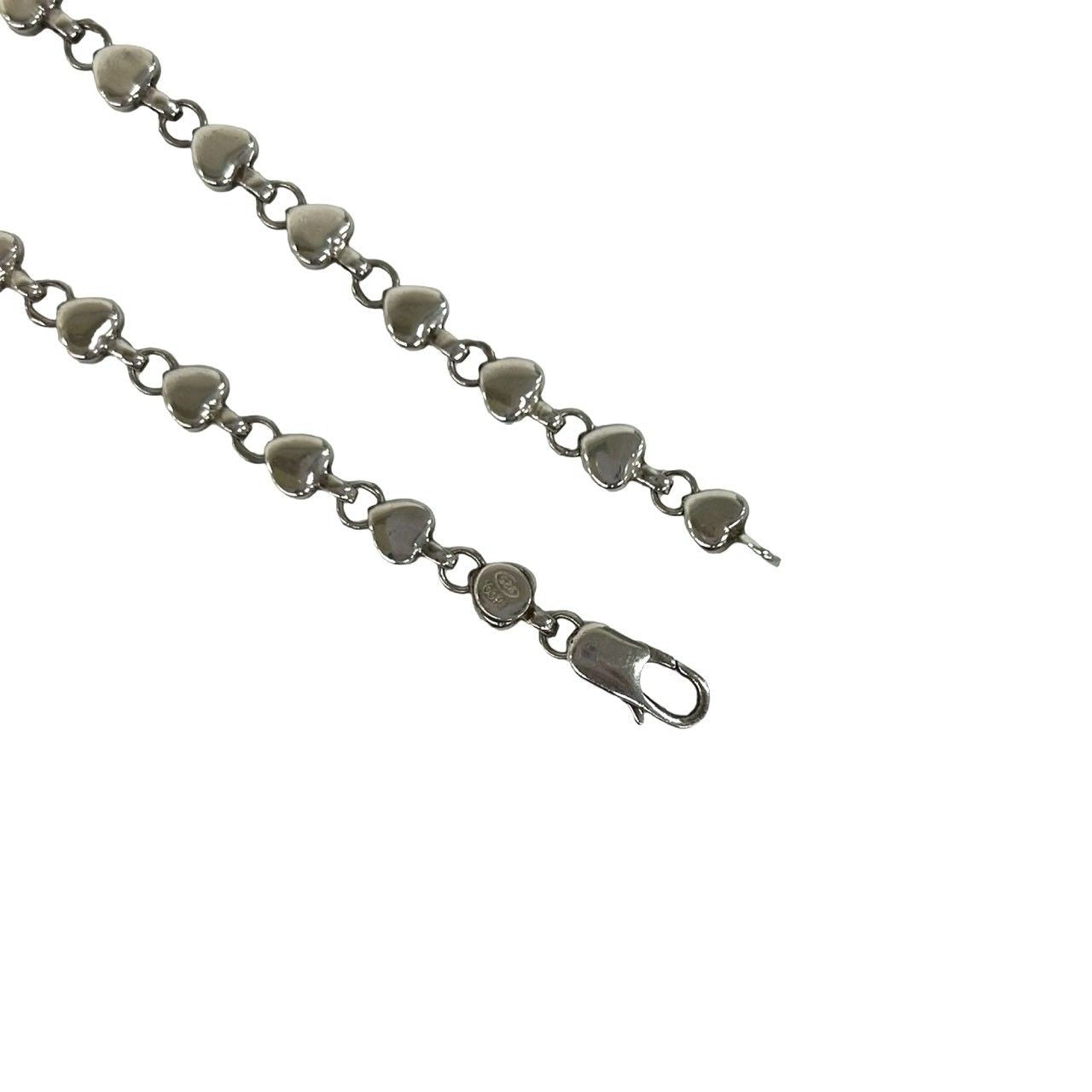 Tiffany & Co Vintage Puff Heart Necklace 925 Sterling Silver Chain Choker — view 5