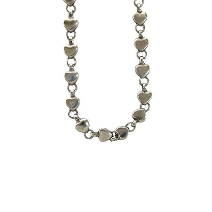 Tiffany & Co Vintage Puff Heart Necklace 925 Sterling Silver Chain Choker — view 4