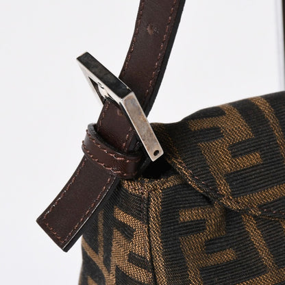 Fendi Mamma Baguette Bag Zucca Pattern Brown Vintage Silver — view 4