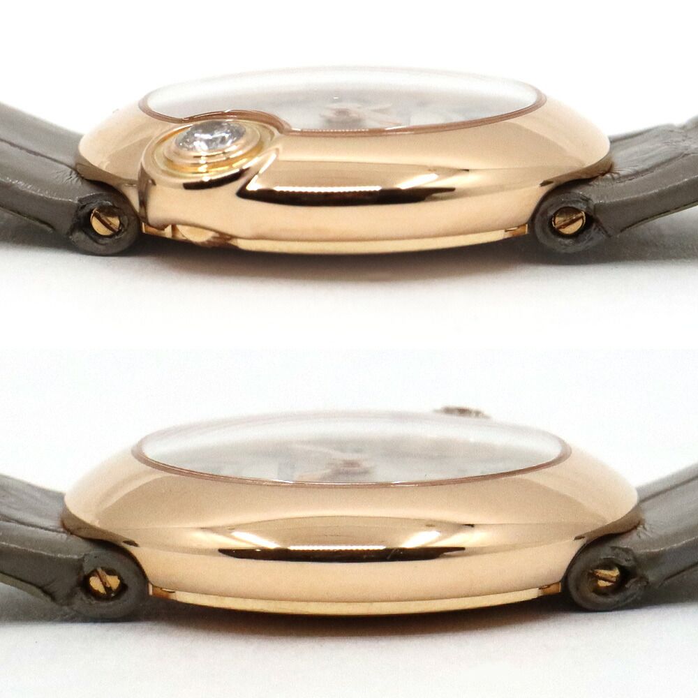 Cartier Ballon Blanc WGBL0004 Silver Watch Pink Gold Quartz Leather — view 4