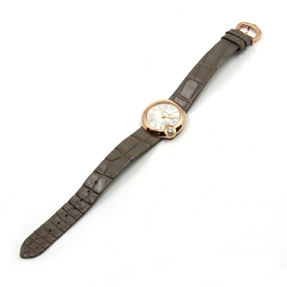 Cartier Ballon Blanc WGBL0004 Silver Watch Pink Gold Quartz Leather — view 6