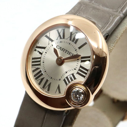 Cartier Ballon Blanc WGBL0004 Silver Watch Pink Gold Quartz Leather — view 2