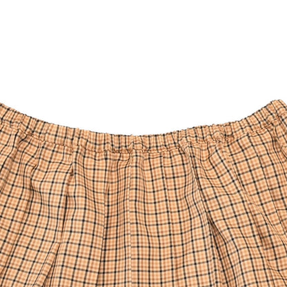 Miu Miu Pleated Check Mini Skirt Beige Brown Pattern Y2k — view 7