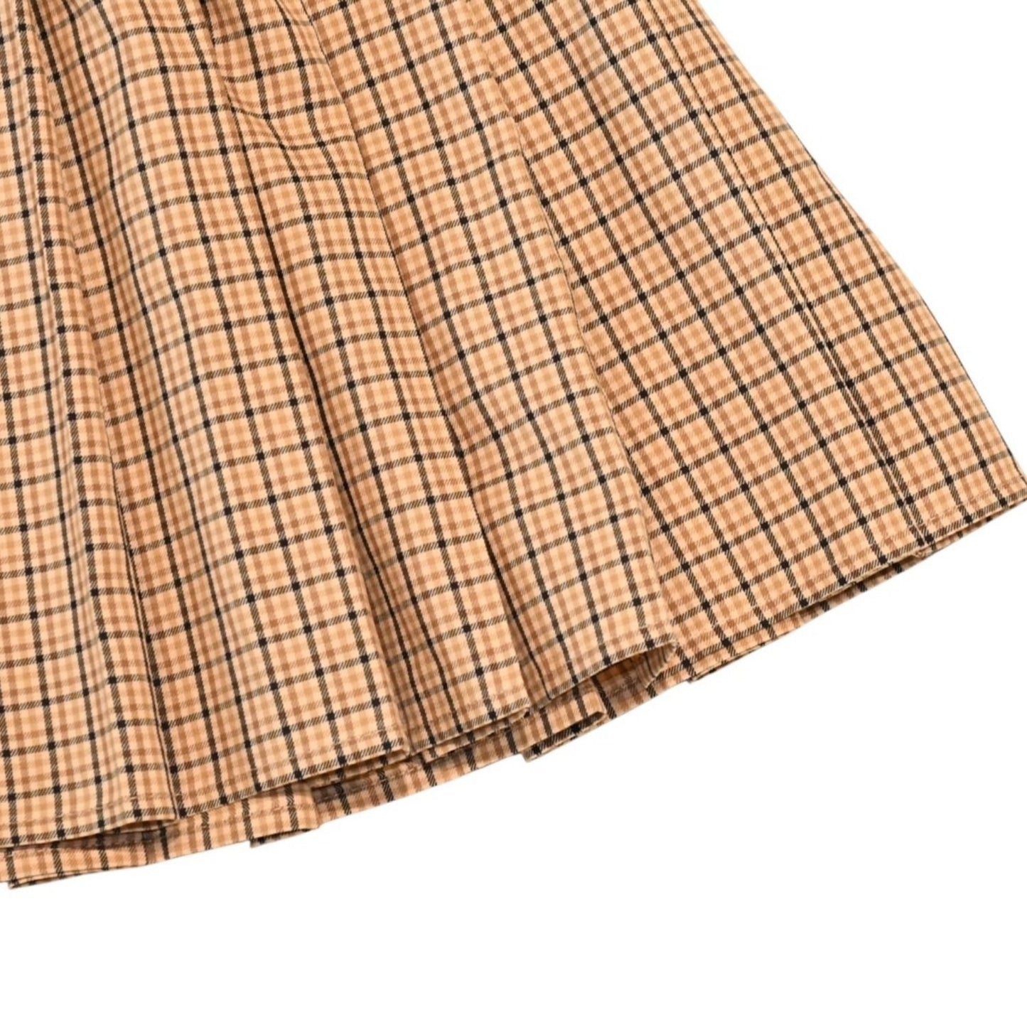 Miu Miu Pleated Check Mini Skirt Beige Brown Pattern Y2k — view 8
