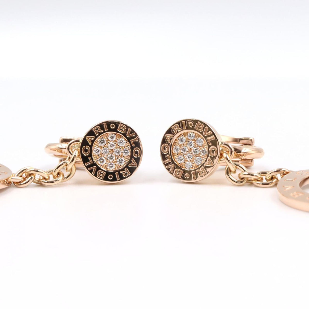Bvlgari Earrings Pave Diamond 18K Pink Gold — view 5