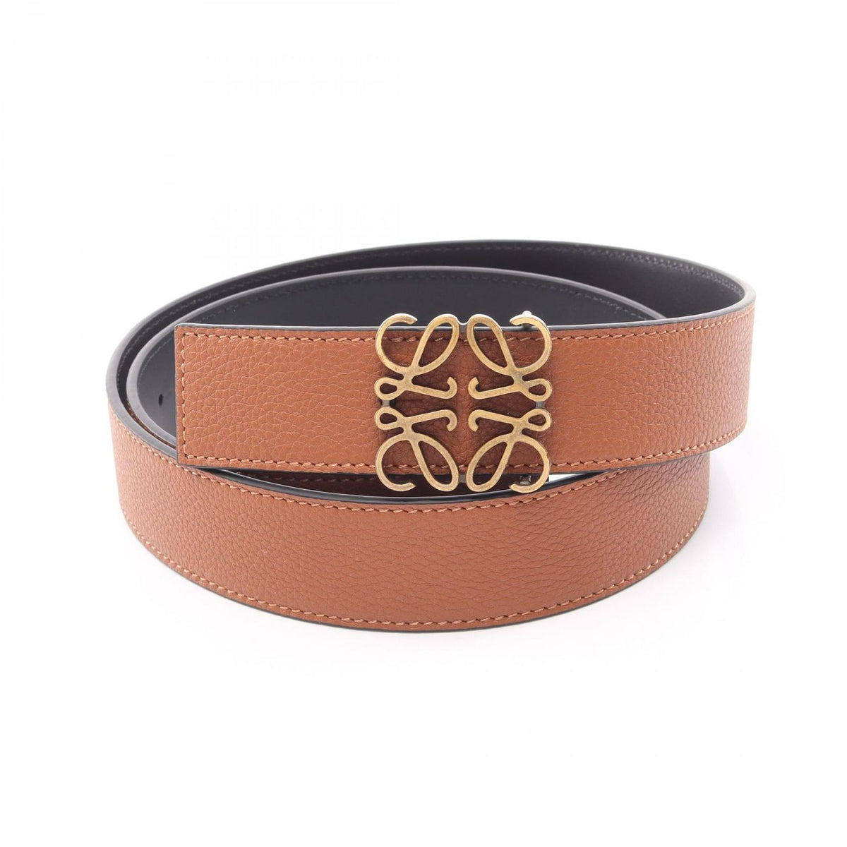 Loewe Belt Anagram Antique Gold Reversible Leather