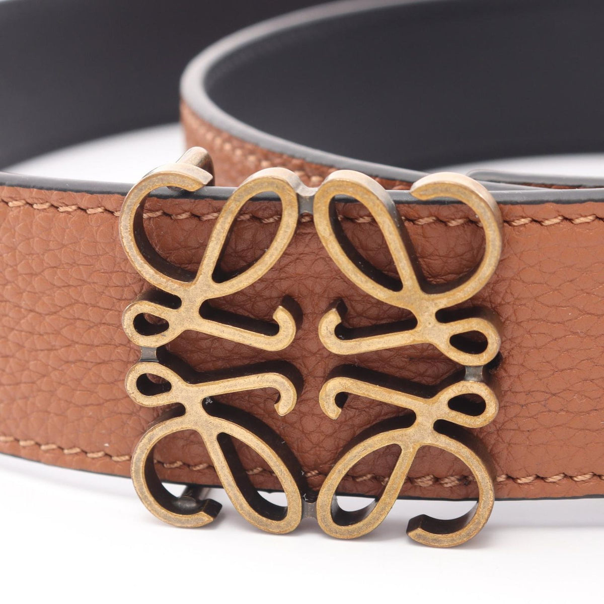 Loewe Belt Anagram Antique Gold Reversible Leather — view 2