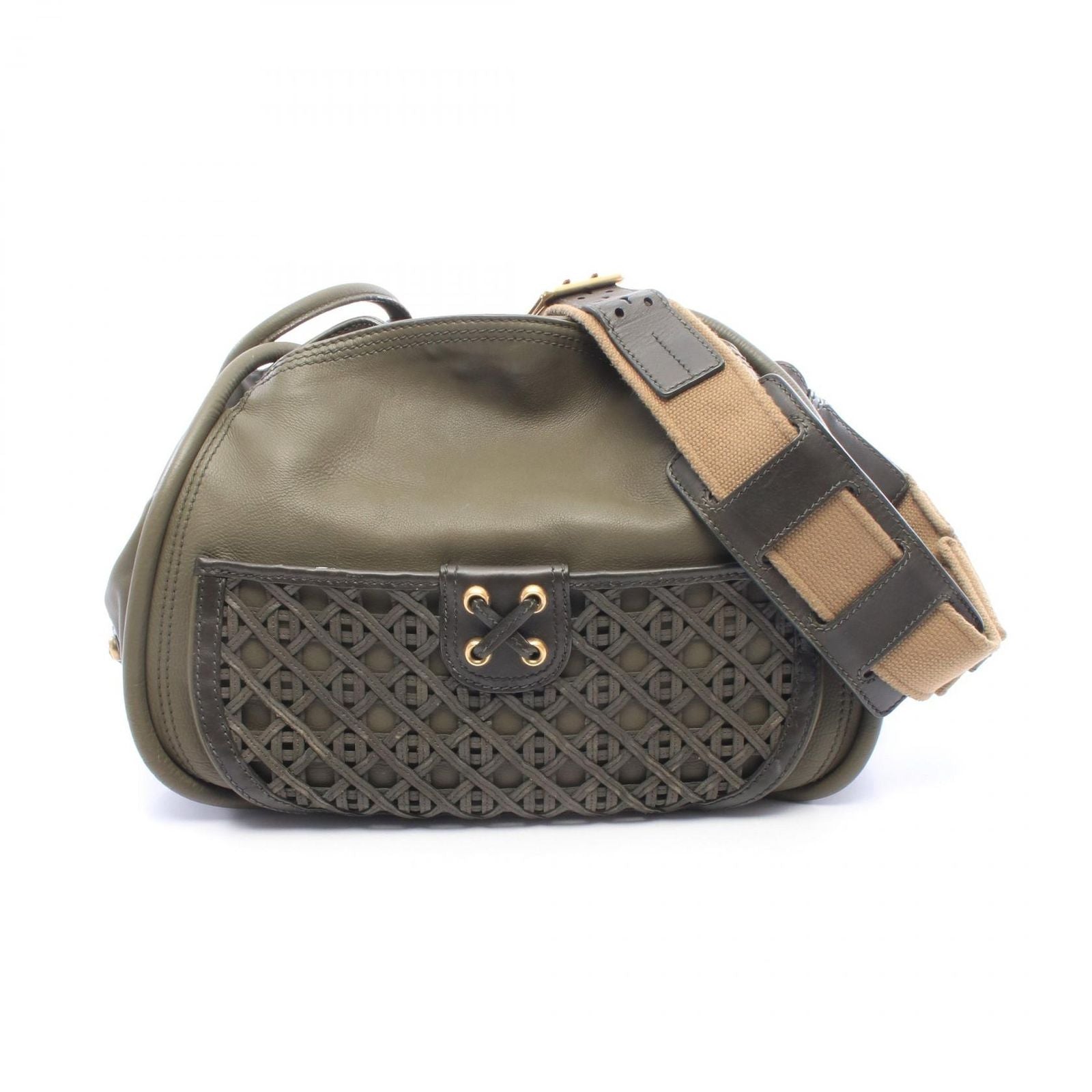 Dior Shoulder Bag Lattice Messenger Green Leather