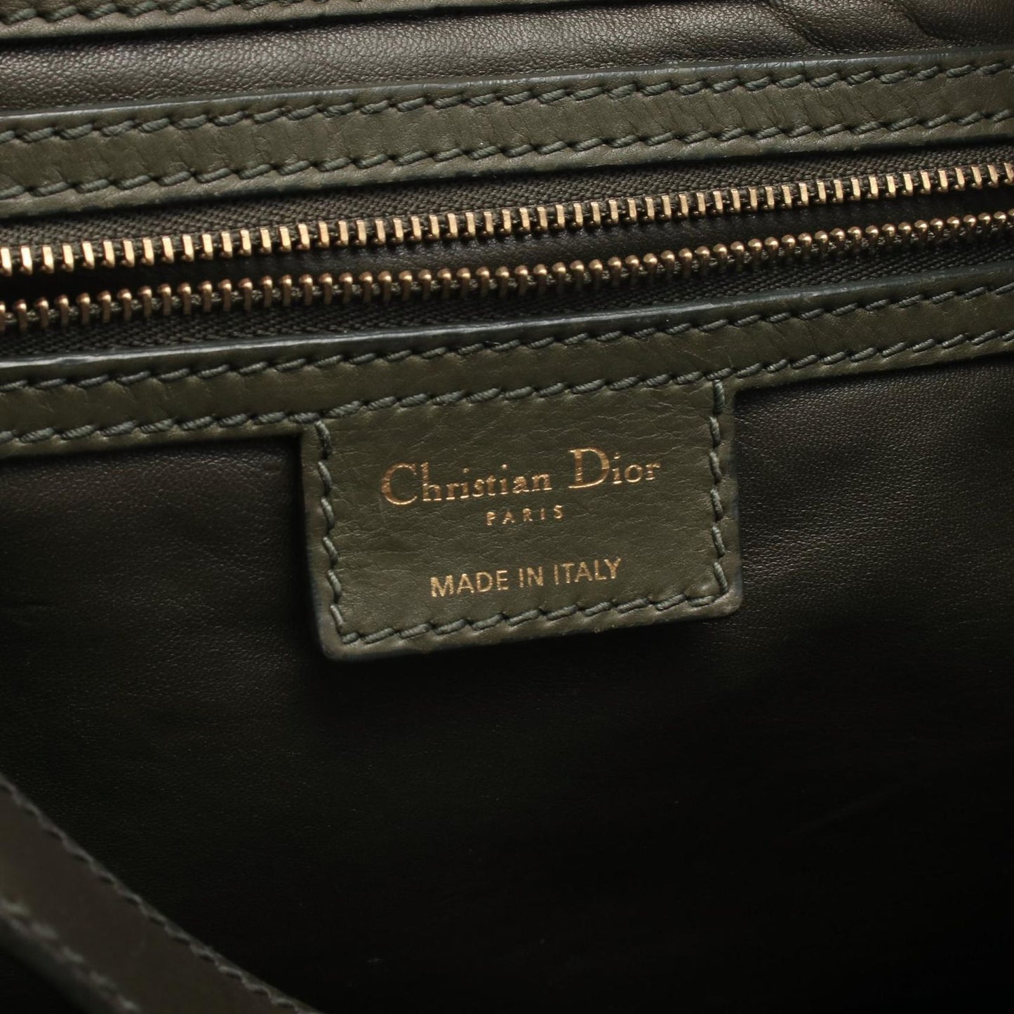 Dior Shoulder Bag Lattice Messenger Green Leather — view 4