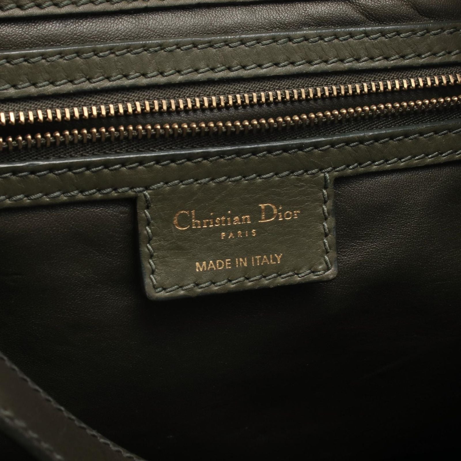 Dior Shoulder Bag Lattice Messenger Green Leather — view 4