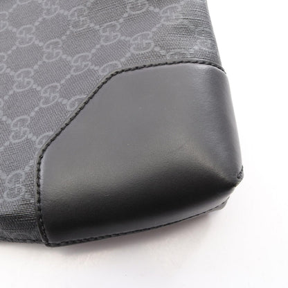 Gucci Shoulder Bag GG Supreme Webbing Line Gray Black Canvas Leather — view 8